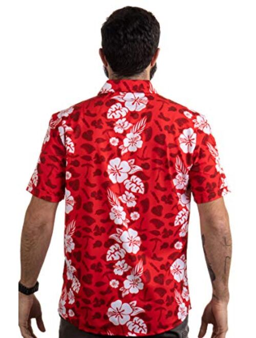 Meats in The Sun | Funny BBQ Grilling Hawaiian Button Down Polo Party Shirt Men
