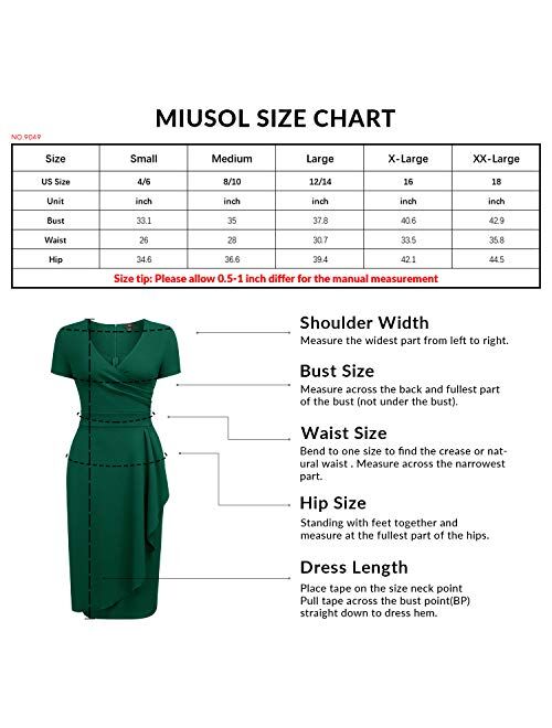 Miusol Women's V Neck Ruffle Style Slim Party Pencil Dress