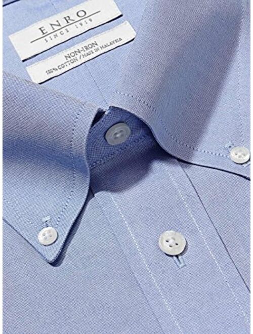 Enro Men's Classic Fit Solid Button Down Collar Dress Shirt