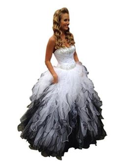 Mollybridal Sweetheart Ruffles Ball Gown Wedding Dresses Tulle Crystals Beaded Corset Back 2020