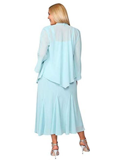 R&M Richards Long Mother of The Bride Plus Size Dress Made in USA