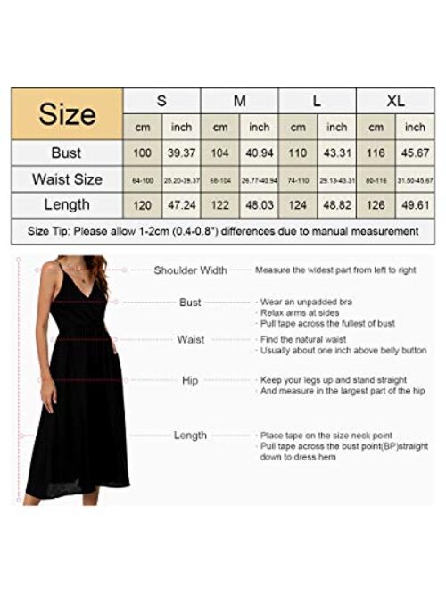 LittleMax Women's Casual Summer Empire Waist Swing Dresses Solid/Floral Print Boho Dress with Pockets