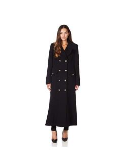 De La Creme Womens Long Military Wool Cashmere Winter Coat