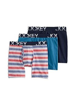 Men's Underwear ActiveStretch Midway Brief - 3 Pack, True Navy/Patriot Stripe/Lake Blue, L
