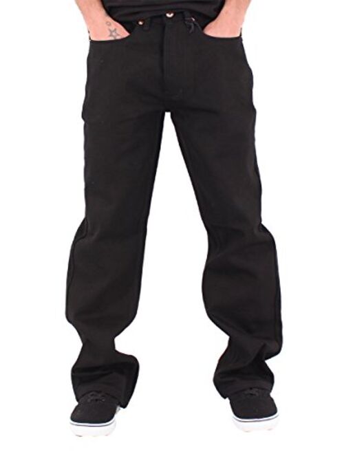 Rocawear Men's Double R Denim Loose Fit Jeans, Black