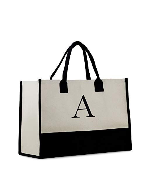 Monogram Tote Bag with 100% Cotton Canvas and a Chic Personalized Monogram