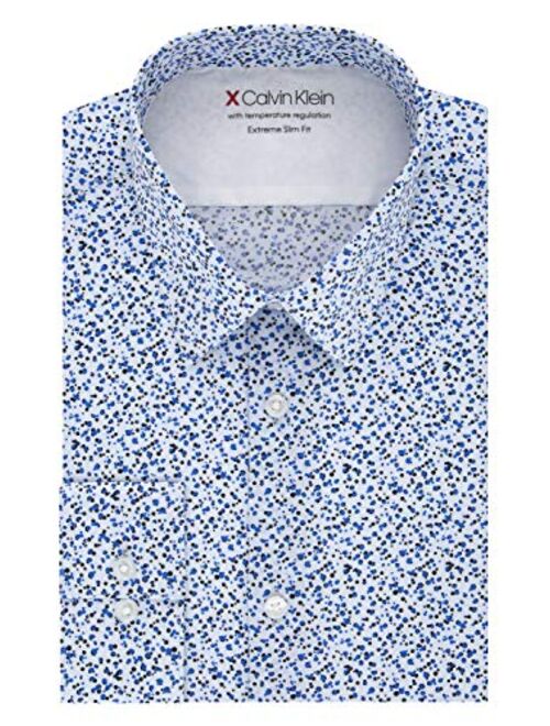 Calvin Klein Men's Dress Shirt Xtreme Slim Fit-Thermal Stretch Print
