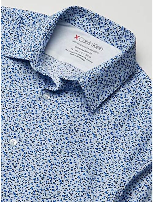 Calvin Klein Men's Dress Shirt Xtreme Slim Fit-Thermal Stretch Print