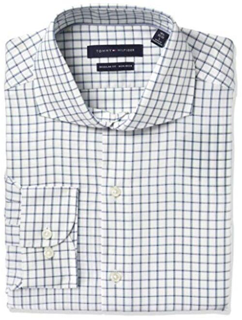 Tommy Hilfiger Men's Dress Shirt Regular Fit Non Iron Check