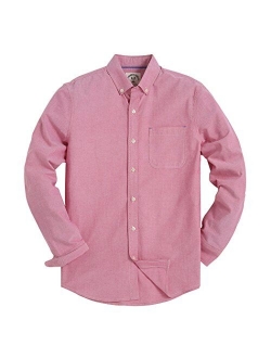 Men's Regular Fit Solid Color Oxford CasualButton Down Dress Shirt