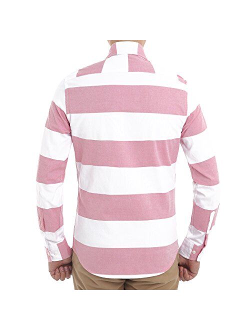 Men's Regular Fit Solid Color Oxford CasualButton Down Dress Shirt