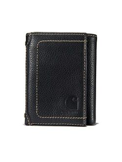Men's Trifold Wallet, Pebble Black, One Size