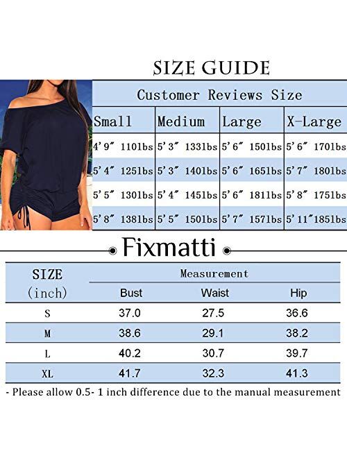 Fixmatti Women Off Shoulder Short Sleeve Adjustable Shorts Pant Jumpsuit Rompers