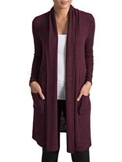 89th + Madison Women's Rayon/Poly Marled Knit Pocket Duster Cardigan