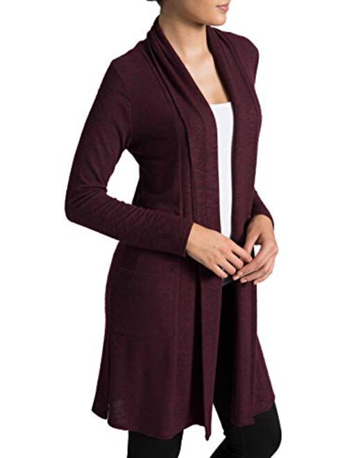 89th + Madison Women's Rayon/Poly Marled Knit Pocket Duster Cardigan