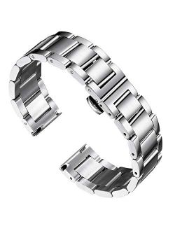 BINLUN Stainless Steel Watch Bracelets Replacement Metal Watch Band Polished Matte Brushed Finish Solid Strap for Men Women's Watch 16mm/18mm/20mm/21mm/22mm/23mm/24mm/26m