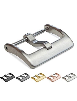 Elite Watch Band Replacement Buckle - Brushed 316L Stainless Steel - 16mm, 18mm, 20mm, 22mm & 24mm