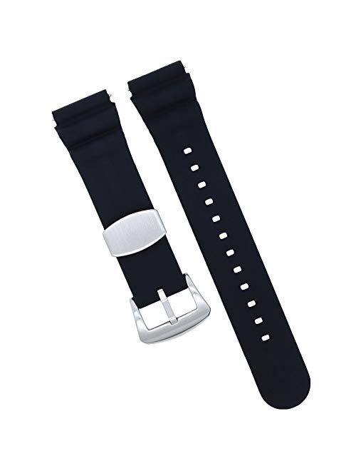Seiko MOD 18mm 20mm 22mm Watch Band - Quick Release - Soft Silicone Replacement Watch Straps - Color Variations - for Men and Women