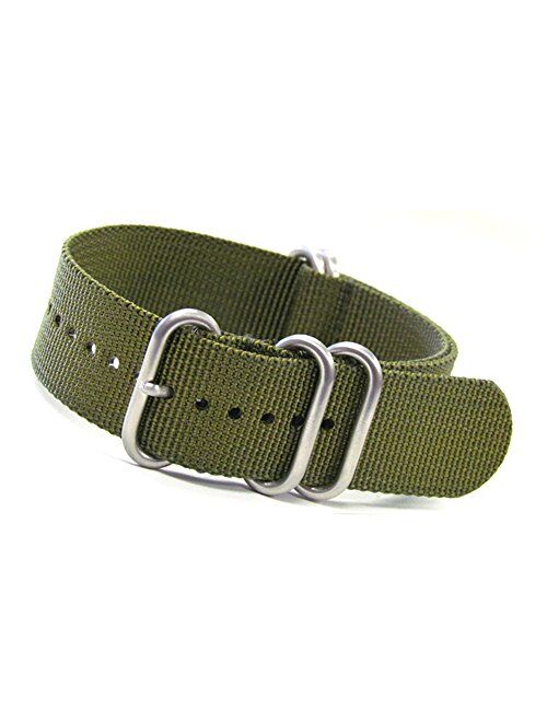 Ballistic Nylon Watch Band with 5 Stainless Steel Rings 12"/308mm