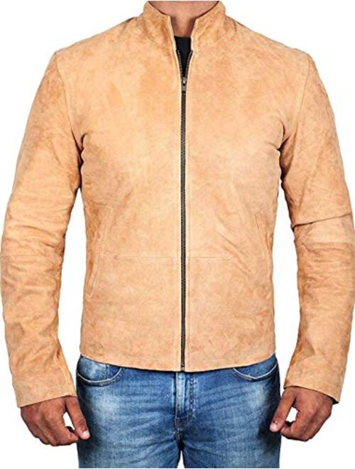 fjackets Suede Leather Jacket Mens Real Lambskin Suede Leather Jacket Morocco
