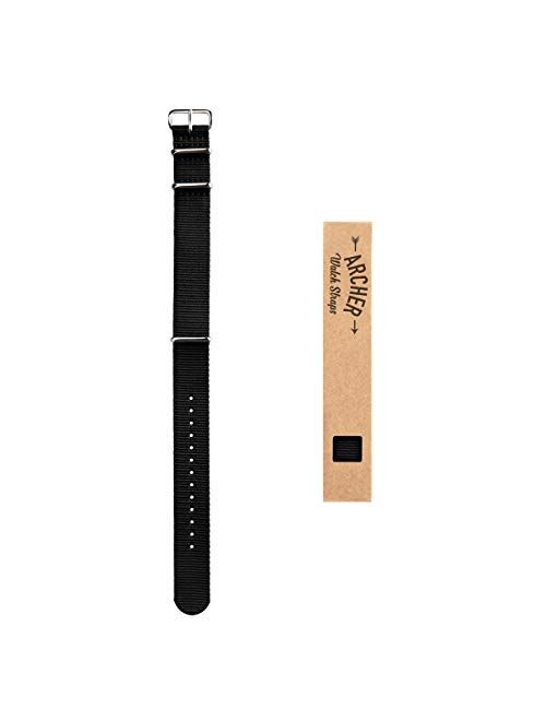 Archer Watch Straps - Classic Nylon NATO Straps | Choice of Color and Size (18mm, 20mm, 22mm, 24mm)
