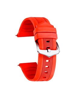 BINLUN Silicone Rubber Watch Band Smart Watch Strap Colors(White, Red, Black, Blue, Orange) Sizes(12mm,14mm,16mm,18mm,19mm,20mm,21mm,22mm,23mm,24mm,26mm,28mm)