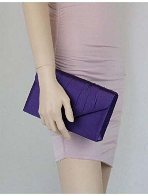 Girly Handbags Satin Pleated Clutch Bag
