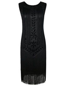 Women's 1920s Dress Vintage Beaded Fringed Inspired Flapper Dress