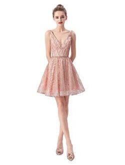 Clearbridal Women's Short Beaded Sweetheart Juniors Homecoming Dresses Bridesmaid Dress for Wedding Party