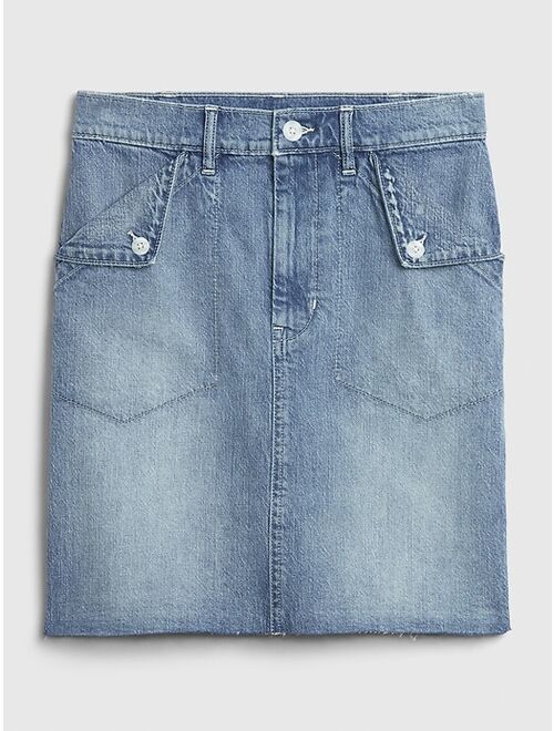 GAP Fold Over Pocket Denim Skirt