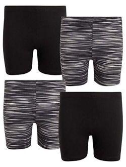 Only Girls Workout Dance Bike Short - Soft Touch Yummy Buttery Fabric (4-Pack)