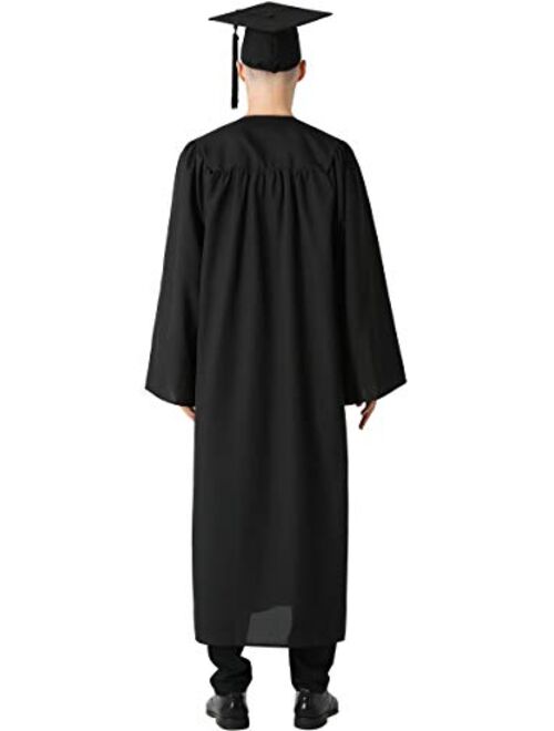 GraduationMall Matte Graduation Gown Cap Tassel Set 2020 for High School and Bachelor