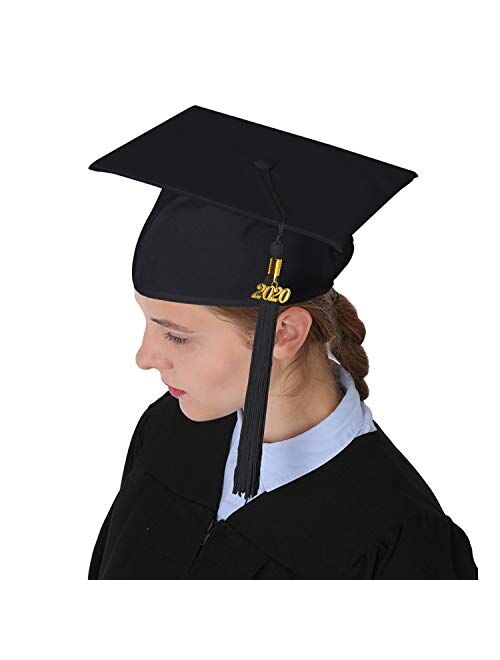 GraduationMall Matte Graduation Gown Cap Tassel Set 2020 for High School and Bachelor