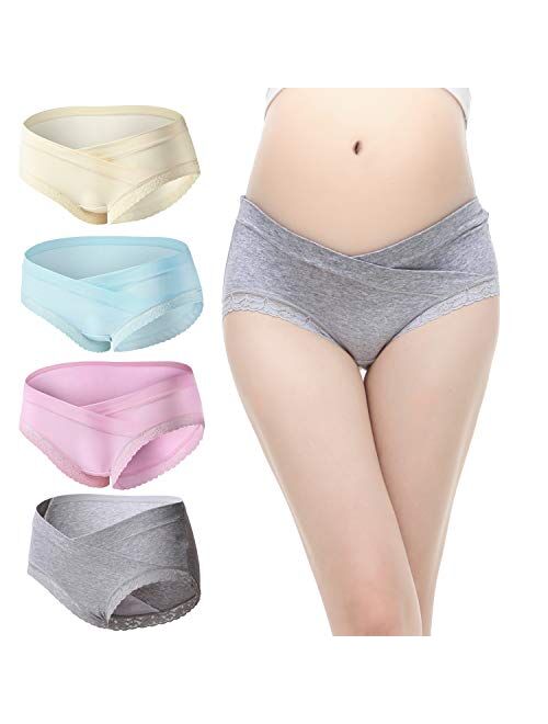 Slimart 4 PCS Cotton Maternity Pregnant Mother Panties Lingerie Briefs Underpants Underwear