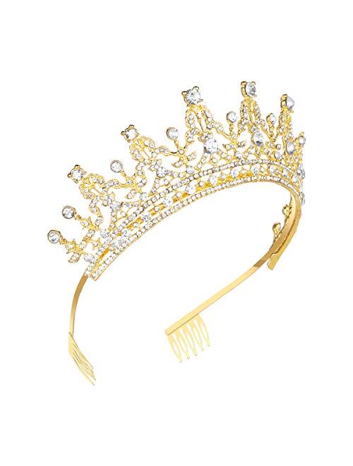 Makone Queen Tiaras and Crown with Comb for Womens Birthday Girls Prom Halloween Bridal Party