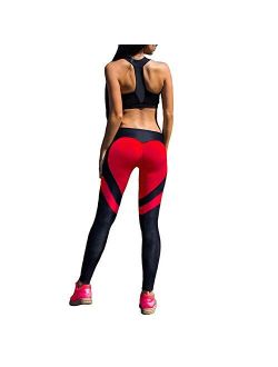 Women's Heart Shape Yoga Pants Sport Pants Workout Leggings Sexy High Waist Trousers