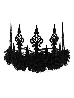 Love Sweety Halloween Vintage Crown Rose Headband Gothic Floral Headpiece