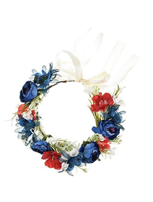 DDazzling Women Flower Headband Wreath Crown Floral Wedding Garland Wedding Festivals Photo Props
