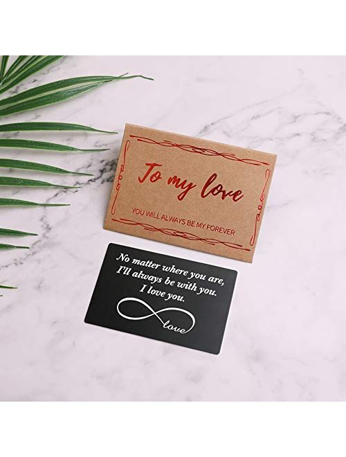 Engraved Wallet Inserts, Personalized Anniversary Birthday Valentine Gifts for Men Boyfriend Husband