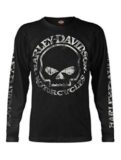 Harley-Davidson Men's Shirt, Hand Made Willie G Skull Long Sleeve 30294032