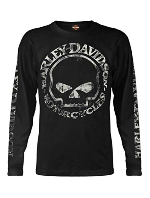 Harley Davidson Harley-Davidson Men's Shirt, Hand Made Willie G Skull Long Sleeve 30294032