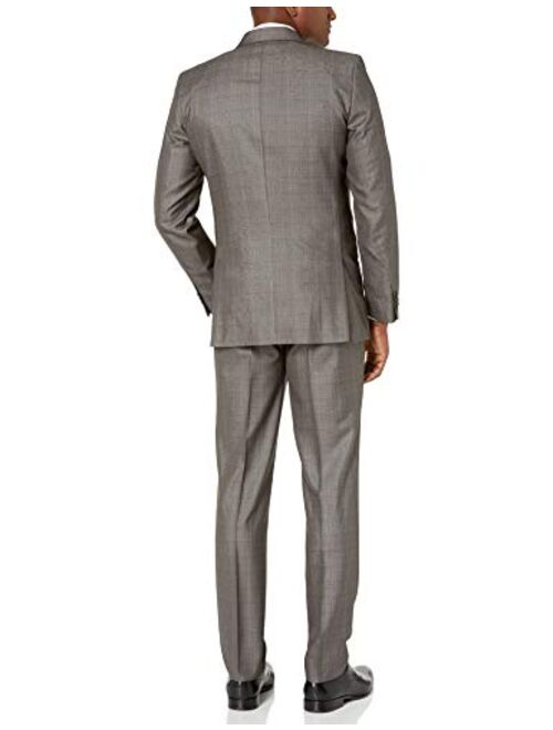 Kenneth Cole Unlisted Men's Slim Fit Suit, Silver Plaid, 48L
