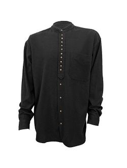 Civilian Irish Grandfather Collarless Shirt - Cotton/Linen Blend