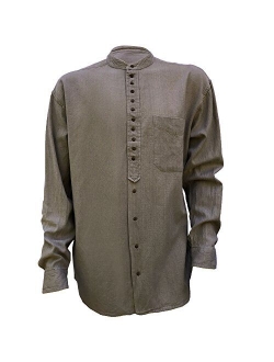 Civilian Irish Grandfather Collarless Shirt - Cotton/Linen Blend