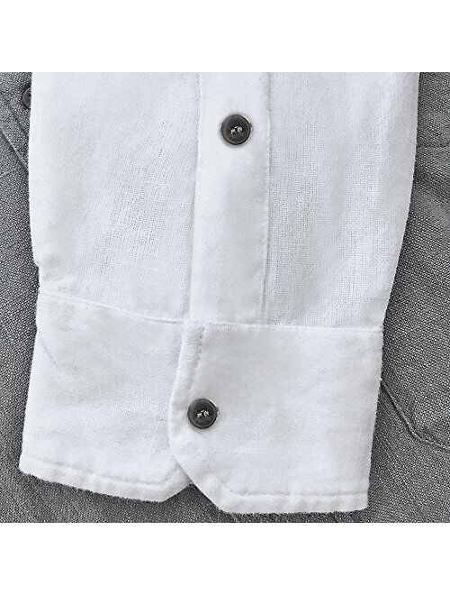 Irish Setter Civilian Irish Grandfather Collarless Shirt - Cotton/Linen Blend