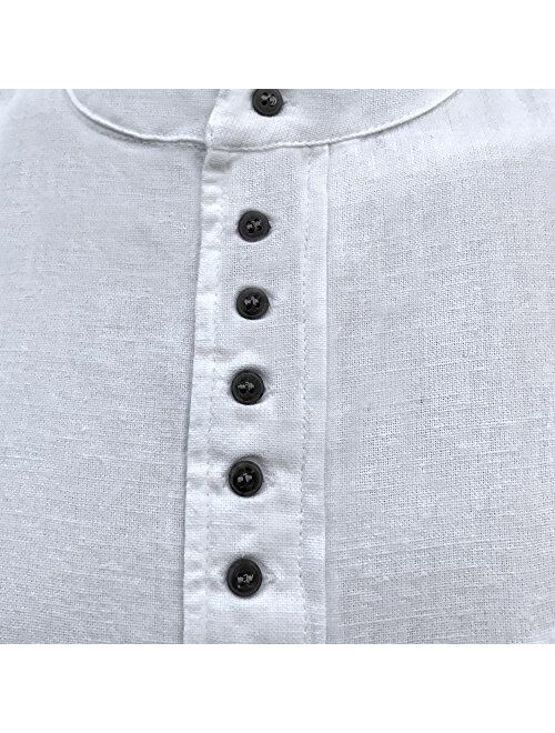 Irish Setter Civilian Irish Grandfather Collarless Shirt - Cotton/Linen Blend