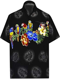 LA LEELA Men's Tropical Fashion Short Sleeve Hawaiian Shirt