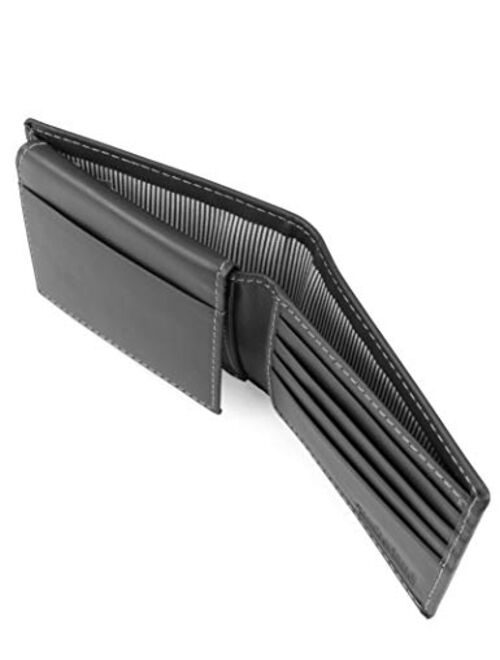 Timberland Men's Leather Wallet with Attached Flip Pocket, Black Hunter, One Size