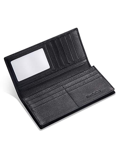 Mercedes Benz Long Wallet with 11 Credit Card Slots ID Holder - Genuine Leather