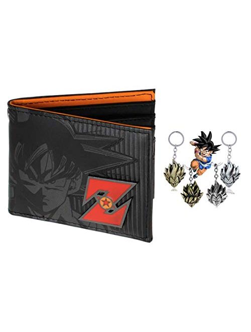 Traveloxicity Gear Dragon Ball Character Leather Bi-Fold Wallet with free gift keychain for Men or Boys